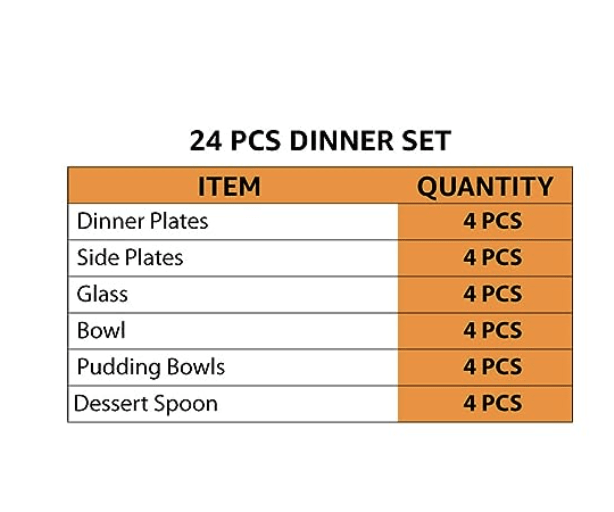 Shri & Sam Designer Stainless Steel Delight Laser Bloom Dinner Set, 24 Pieces