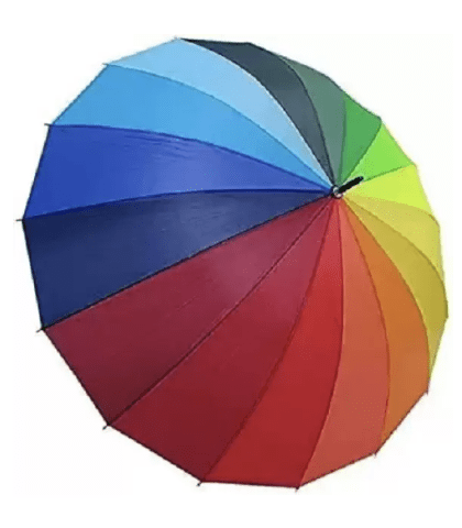 Rainbow Umbrella Rain High Density Heavy Canopy for Resistant A2 Umbrella (Multicolor)